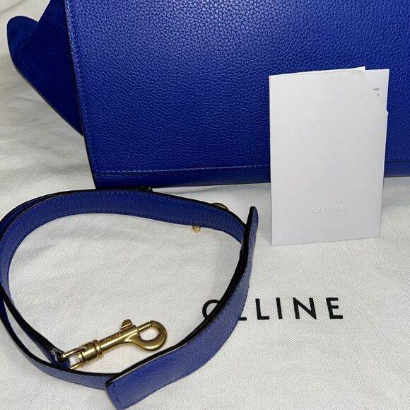 Authentic Celine Leather/Calfskin Suede Trapeze Indigo Shoulder/Top Hand… - Picture 17 of 17